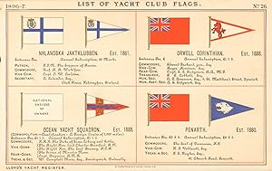 List of Yacht Club Flags - Nylandska Jaktklubben, Est. 1861 - Orwell Corinthian, Est. 1888 - Ocea...