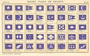 Racing Flags of Yachts - Tawera, H. & R.C. Horton, Tess, J.A. Inglis - Silver Star, A. Weguelin &...