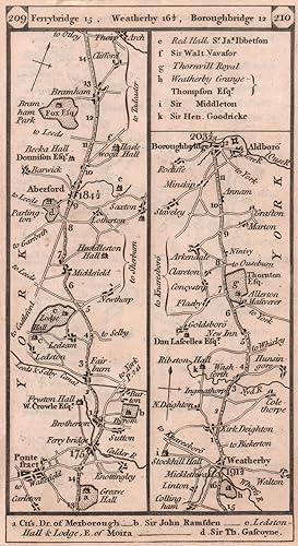 [London to Edinburgh by Coldstream, measured from Hicks's Hall] : Pontefract - Aberford - Wetherb...