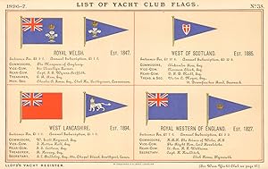 List of Yacht Club Flags - Royal Welsh, Est. 1847 - West of Scotland, Est. 1885 - West Lancashire...
