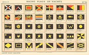 Racing Flags of Yachts - Awanui, G.F. Garrard - Terrier, T.G.F. Winser - Fairlight, Com. Vonge. R...