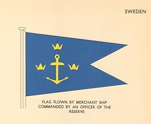 Sweden; Flag flown by Merchant Ship commanded by an Officer of the Reserve
