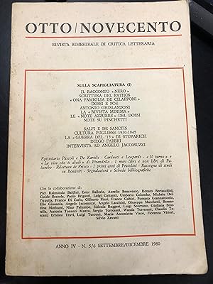 Otto/Novecento. Rivista bimestrale di critica letteraria. Anno IV-. N. 5/6. Settembre/dicembre 1980.