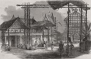Grand ball at Kandy to the Governor of Ceylon - decoration of the library