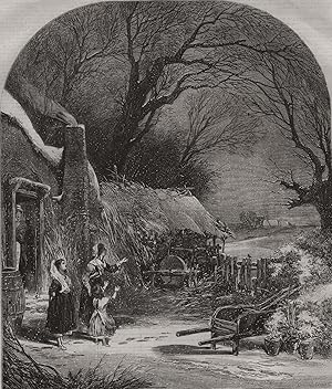 The first fall of snow - drawn by Birket Foster