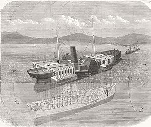 Raising the steamer Wolf, Sunk in Belfast Lough
