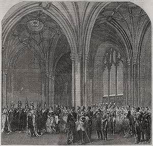 Opening of Parliament - the Norman Porch - Her Majesty proceeding to the robing-room, previous to...