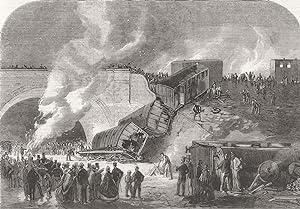 Fatal railway accident at Kentish-Town, on the Hampstead junction line: scene of the disaster on ...