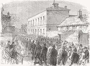 Escorting prisoners to the courthouse at Barnsley - The Colliery Riots in Yorkshire