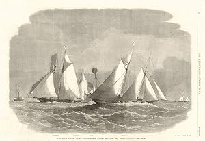 The Royal Thames Yacht club schooner match: Rounding the Mouse lightship. Albertine, Gloriana, Cl...