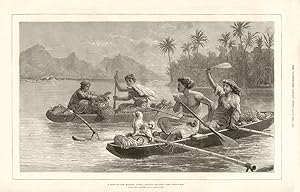A race to the market, Tahiti, Society Islands