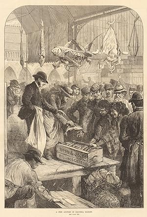 A fish auction in Columbia Market