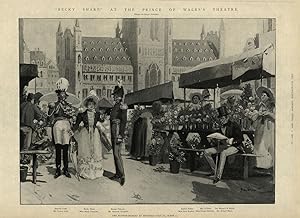 The Flower-Market at Brussels, General Tufto (Mr. Lyston Lyle), Becky Sharp (Miss Marie Tempest),...