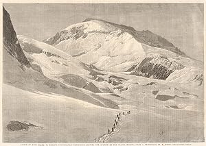 Ascent of Mont Blanc: M. Bisson's photographic expedition leaving the station of the Grands Mulet...