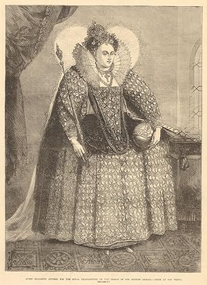 Queen Elizabeth attired for the royal thanksgiving on the defeat of the Spanish Armada (from an o...