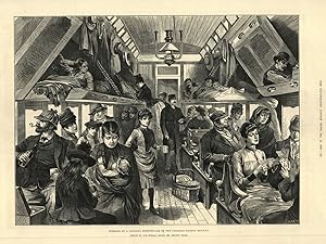 Interior of a colonial sleeping-car on the Canadian Pacific railway