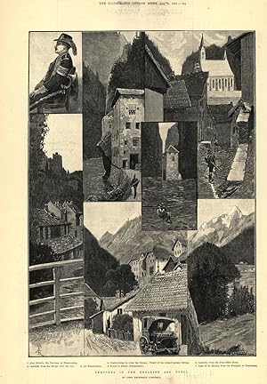 Sketches in the Engadine and Tyrol - 1. Alec Gitterle, the Postman at Finstermünz, 2. Landeck, fr...