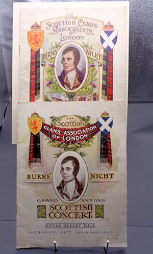 Burns Night. Grand Annual Scottish Clans Association Concert. Royal Albert Hall Jan 24th1925- Jan...