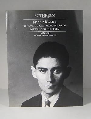 Franz Kafka. The Autograph Manuscript of Der Prozess : The Trial. Thursday 17th November 1988