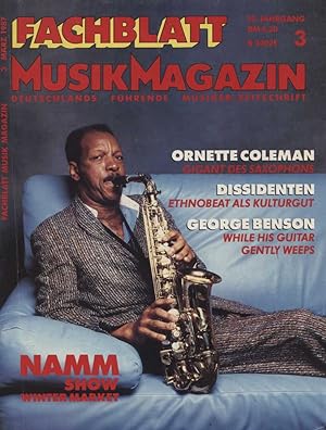 Fachblatt MusikMagazin Nr. 3 März 1987. Ornette Coleman Gigant des Saxophones / Dissidenten Ethno...
