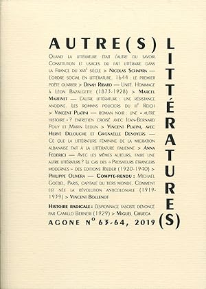 Autre(s) littérature(s), revue Agone n°63-64