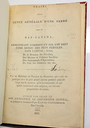 Traité sur la tenue générale d'une terre dans le Bas-Canada