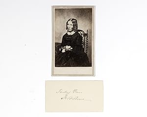 Harriet Beecher Stowe Carte-de-Visite and Signed Card.