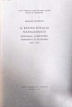 IL REGNO D'ITALIA NAPOLEONICO. SIDERURGIA, COMBUSTIBILI, ARMAMENTI ED ECONOMIA 1805 - 1814