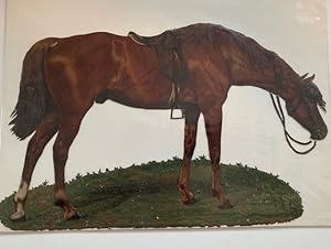 [Large Embossed Chromolithograph Die-Cut of Saddled Horse]