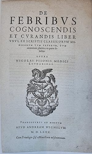 [Antique title page, 1580] DE FEBRIBUS , published 1580, 1 p.
