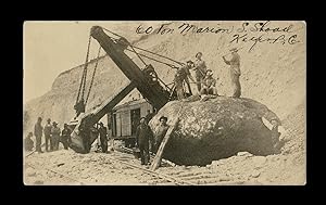 [Fraser Canyon] 1900's Photo of Hand-Drilling Monster Boulder & Steam Shovel at Keefer, BC