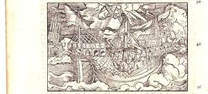 Das Schiff. Holzschnitt aus Plinius "Naturalis Historiae". Auf der vollen Buchseite.