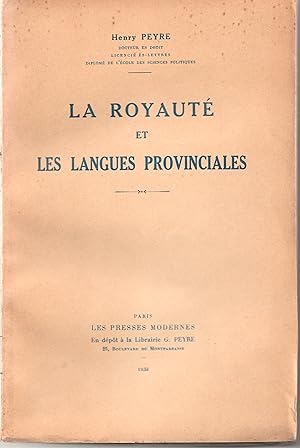 La Royauté et les langues provinciales