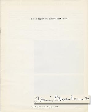 Dennis Oppenheim: Catalyst 1967-1970 (Signed original program from a 1970 exhibition)