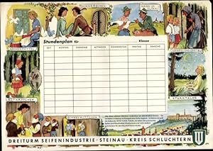 Stundenplan Dreiturm Seifenindustrie Steinau, Kreis Schlüchtern, Märchen Aschenputtel um 1960