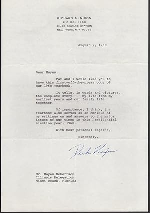 1964-1968 Group of 7 signed campaign letters from Dick Nixon, Barry Goldwater, Nelson Rockefeller...