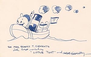 Original Cartoon Art. GRAMATKY, HARDIE . "Little Toot" Original Drawing SIGNED