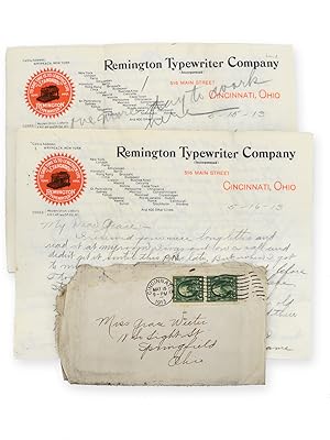 Two autograph letters in pencil on Remington Typewriter Company of Cincinnati from Elden to his s...