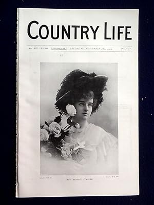 Country Life magazine. No 360, 28th November 1903, Lynford Hall in Norfolk. Portrait of Lady Beat...