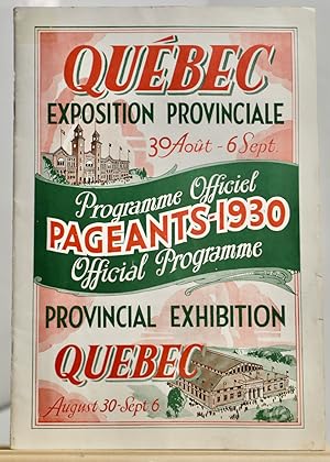 Québec exposition provinciale 30 août-6 sept. 1930, Programme officiel, Pageants 1930