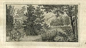Antique Print-VIGNETTE-LANDSCAPE-SHEPHERD-SHEEP-HORSE-Buffon-1773