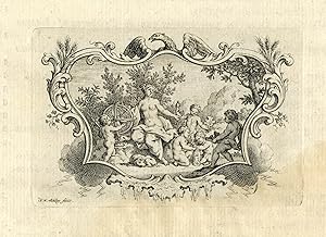 Antique Print-VIGNETTE-ARMILLARY SPHERE-PUTTI-ALLEGORY-Buffon-van Schley-1773