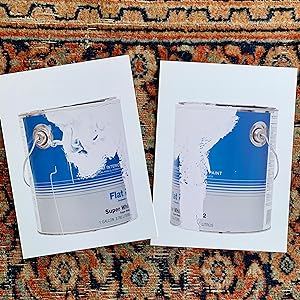 Michael Krebber: Two announcement cards for Flat Finish" Berlin, Cologne, 2016