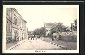 Ansichtskarte Ober-Wünsch, Strassenpartie mit Gasthaus zum Goldnen Ring