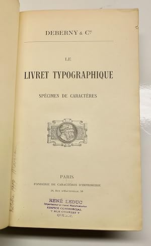 Le Livret Typographique Spécimen de caractères