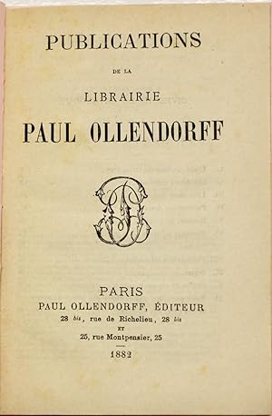 Publications de la Librairie Paul Ollendorff