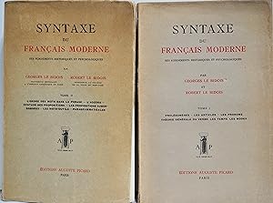 Syntaxe du Français Moderne, tomes 1 et 2