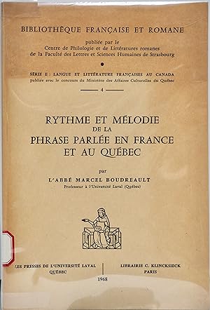 Rythme et Mélodie de la phrase parlée en France et au Québec