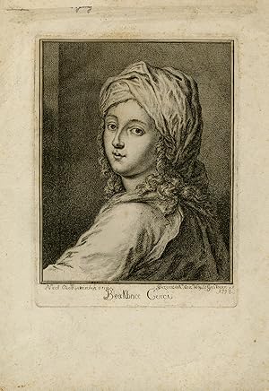 Rare Antique Master Print-PORTRAIT-BEATRICE CENCI-ROME-MURDER-Reni-Weiss-1798
