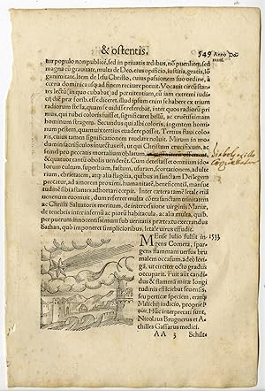 Rare Antique Print-COMET-DIABOLICAL-DEMON-LIGHTNING-ITALY-Lycosthenes-1557
